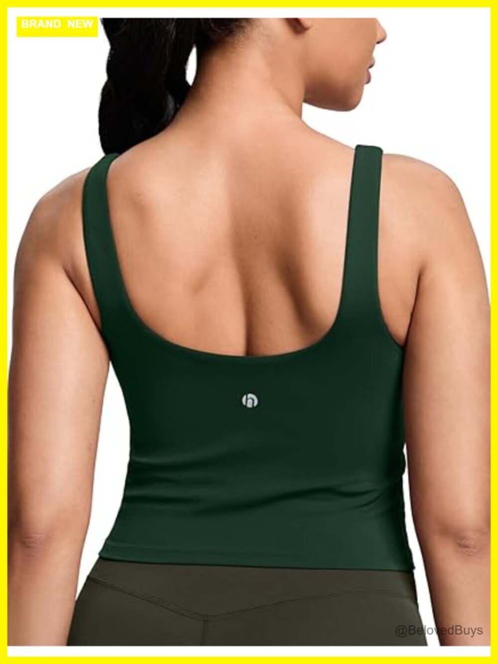 Scoop Neck Longline Sports Bra U Back Yoga Crop Tank Top Padded A-D Cups